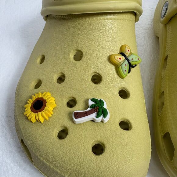 Crocs Classic Clog Slip On Clogs Mustard Yellow Unisex Men 3 Women 5 with Charms - Picture 5 of 13